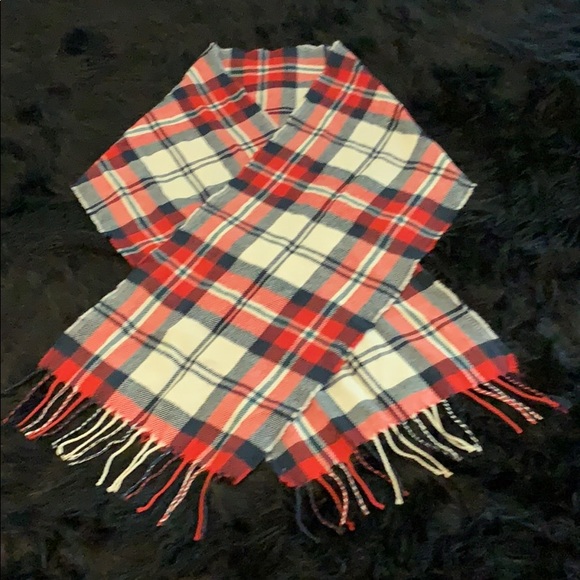 Old Navy Red, Cream & Blue Scarf OS - Picture 3 of 6